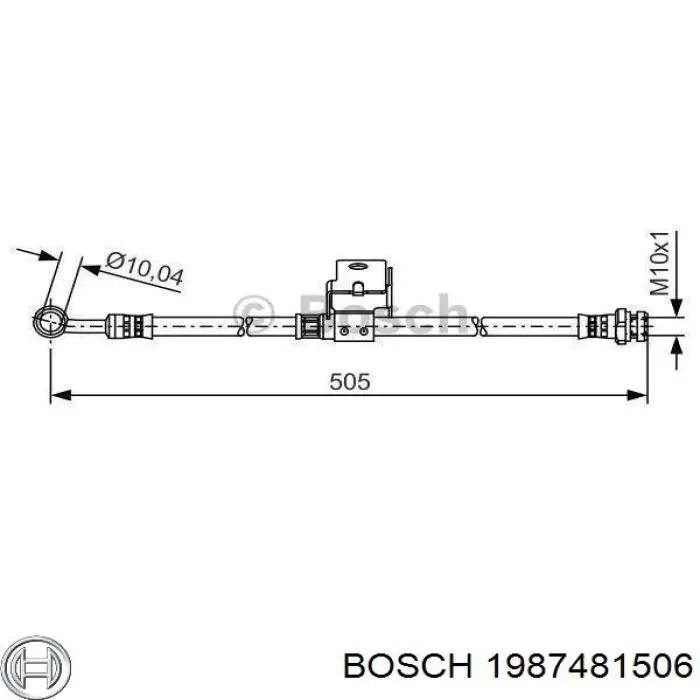 1987481506 Bosch шланг гальмівний задній, лівий
