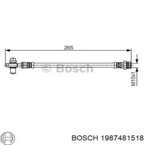 1987481518 Bosch шланг гальмівний задній, лівий