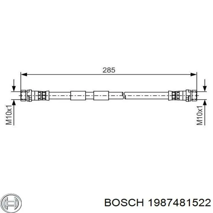 Шланг гальмівний задній 1987481522 Bosch