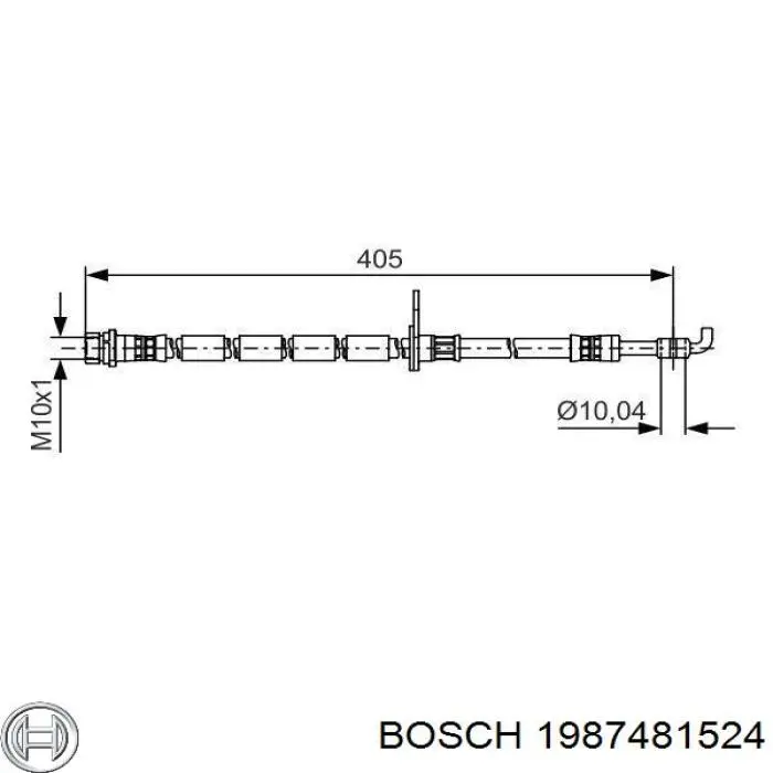 1987481524 Bosch шланг гальмівний передній, правий