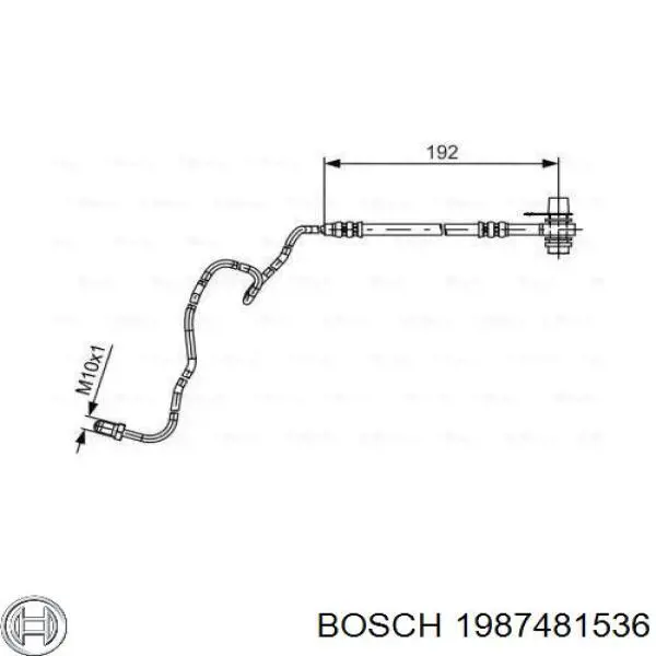 Шланг гальмівний задній, лівий 1987481536 Bosch