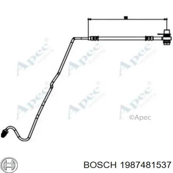 Купити 1987481537 Bosch Шланг гальмівний задній, правий