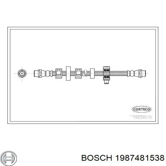 1987481538 Bosch Гнучка гальмівна трубка передня