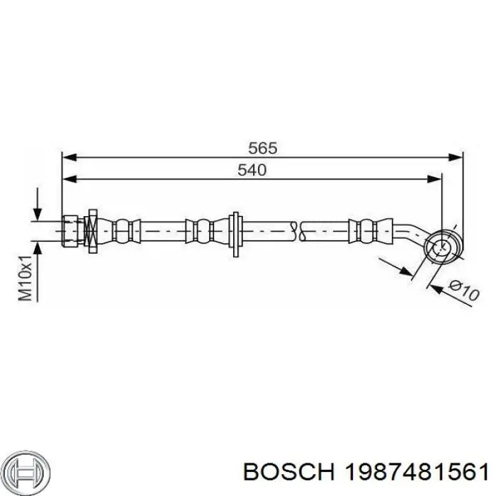 1987481561 Bosch шланг гальмівний передній, лівий