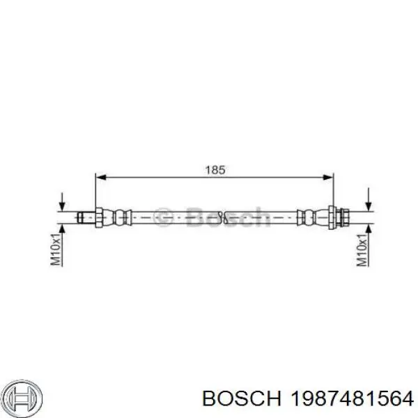 Шланг гальмівний задній Bosch 1987481564 ціна, від 10.26 USD