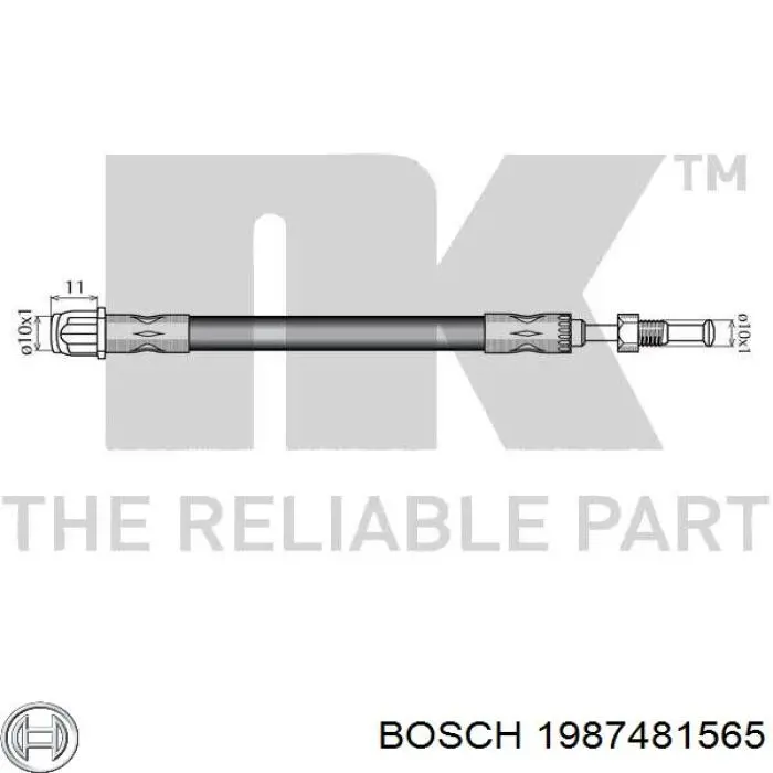 1987481565 Bosch шланг гальмівний передній, лівий