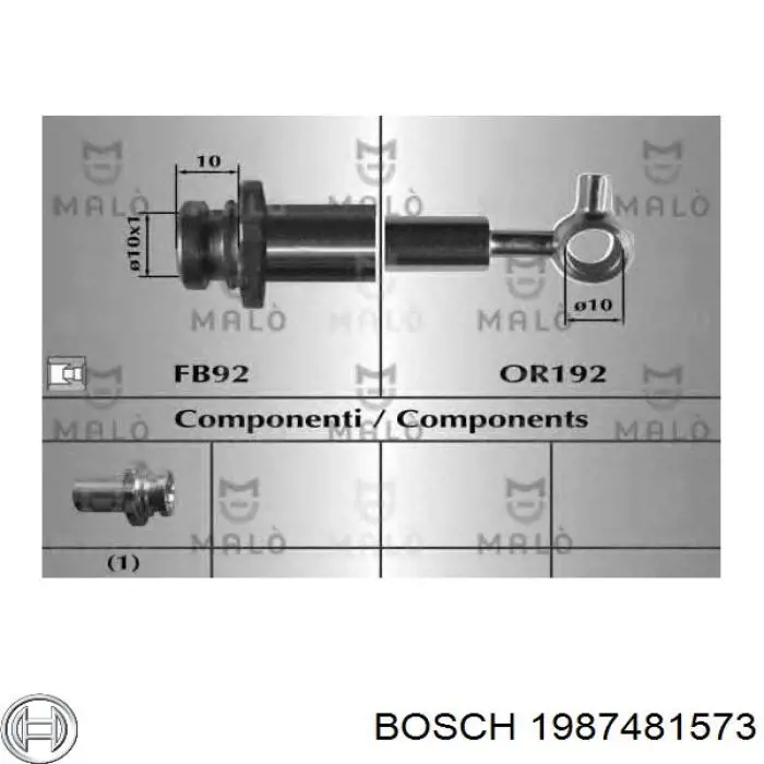 1987481573 Bosch шланг гальмівний передній, правий