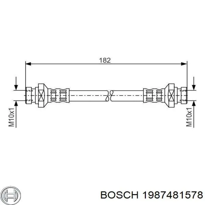 Шланг гальмівний задній Bosch 1987481578 ціна, від 7.78 USD