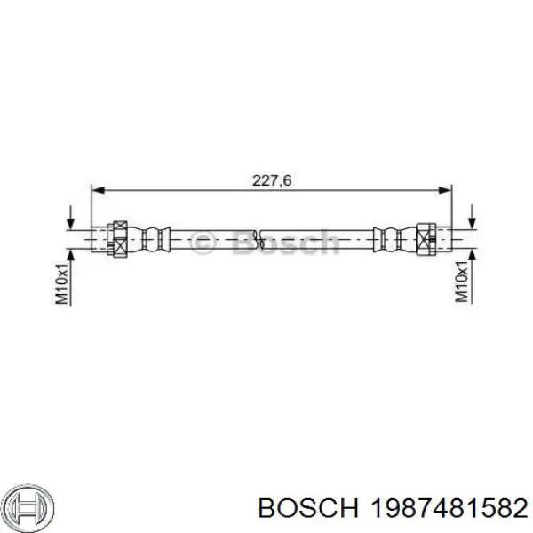 1987481582 Bosch шланг гальмівний задній, лівий
