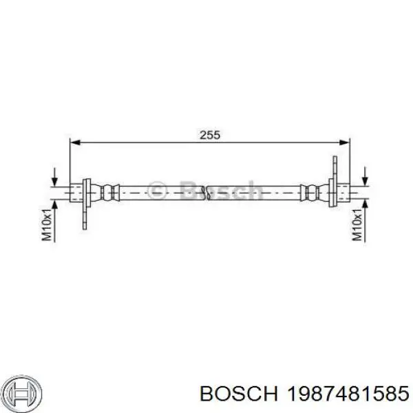 1987481585 Bosch шланг гальмівний задній, лівий