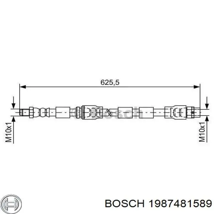 Шланг гальмівний передній Bosch 1987481589 ціна, від 18.86 USD