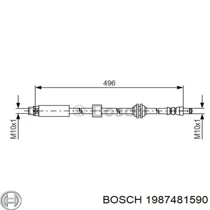 Купити 1987481590 Bosch Гальмівні шланги передні