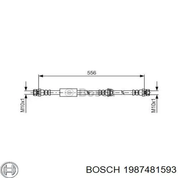 Купити 1987481593 Bosch Шланг гальмівний задній
