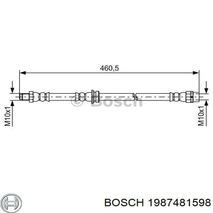 Шланг гальмівний задній Bosch 1987481598 ціна, від 17.61 USD