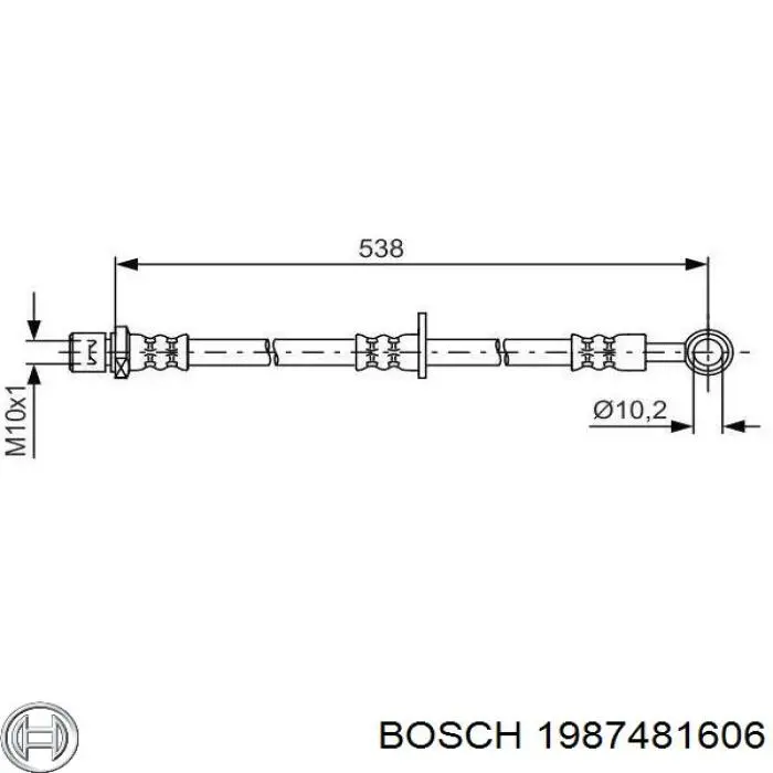 1987481606 Bosch шланг гальмівний передній, лівий