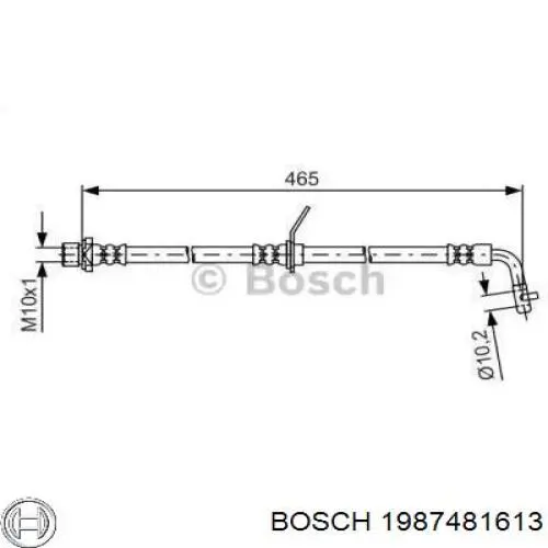 Шланг гальмівний задній, лівий Bosch 1987481613 ціна, від 20.33 USD