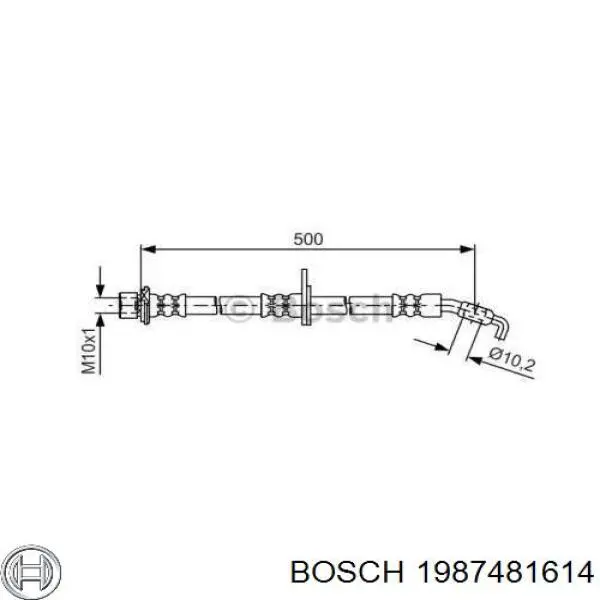 1987481614 Bosch Шланг гальмівний передній, лівий