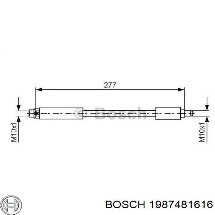 Шланг гальмівний задній Bosch 1987481616 ціна, від 12.67 USD