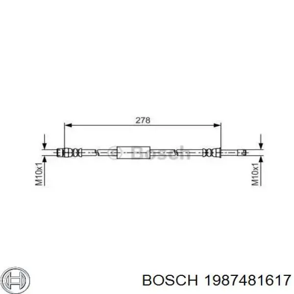 1987481617 Bosch Шланг гальмівний задній