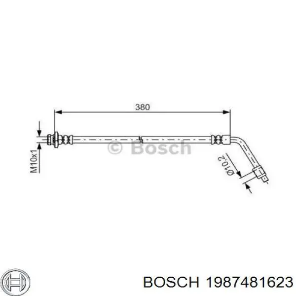 Шланг гальмівний передній, правий Bosch 1987481623 ціна, від 14.67 USD