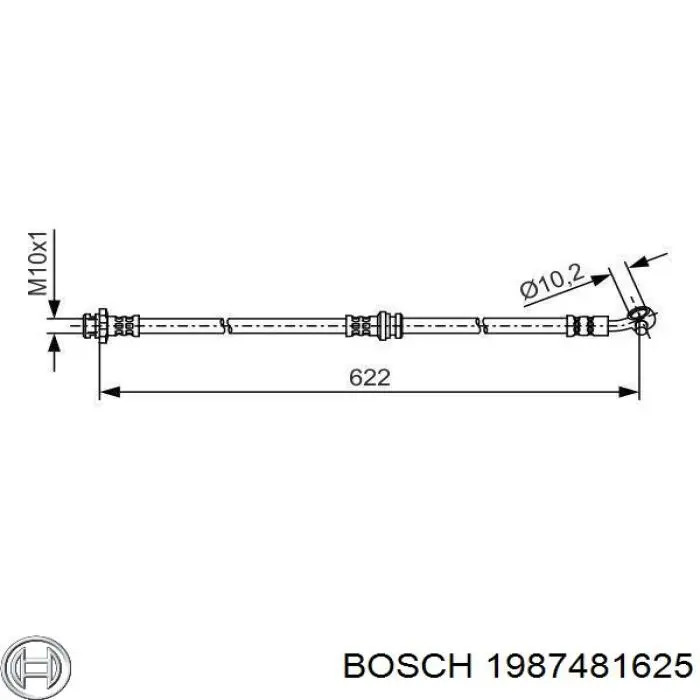 Шланг гальмівний задній Bosch 1987481625 ціна, від 6.70 USD
