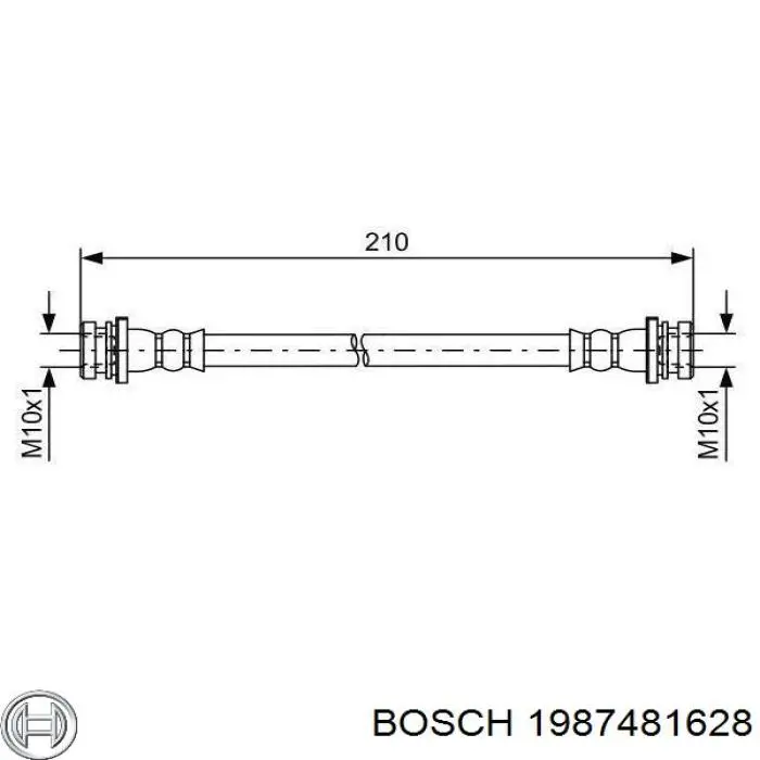 Шланг гальмівний задній Bosch 1987481628 ціна, від 11.94 USD