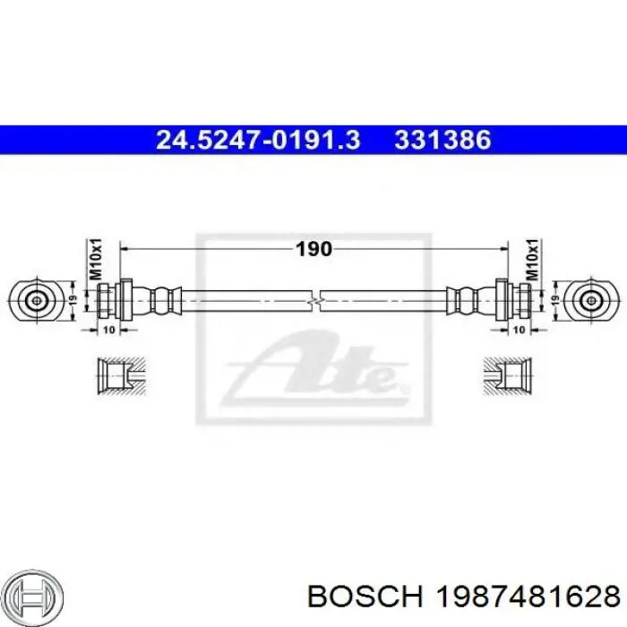 1987481628 Bosch шланг гальмівний задній