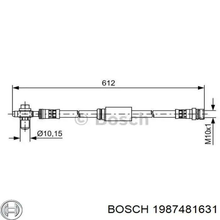 Шланг гальмівний передній Bosch 1987481631 ціна, від 676.72 UAH