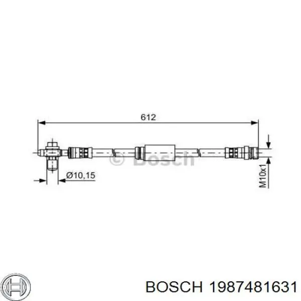 Шланг гальмівний передній 1987481631 Bosch