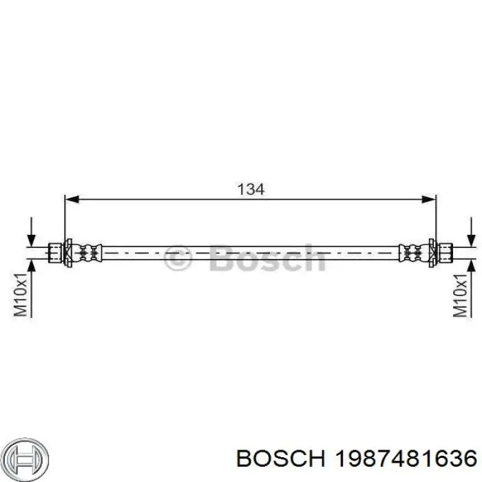 Шланг гальмівний передній, лівий Bosch 1987481636 ціна, від 28.03 USD