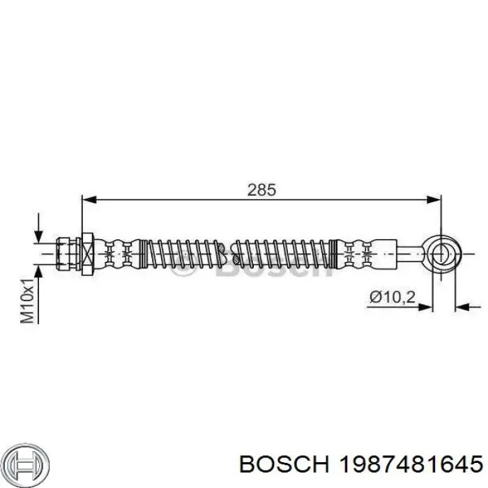 Шланг гальмівний передній Bosch 1987481645 ціна, від 11.40 USD