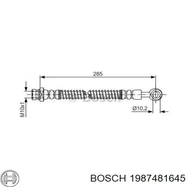 Шланг гальмівний передній 1987481645 Bosch