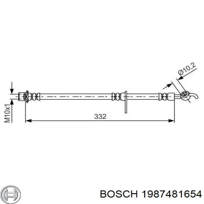 1987481654 Bosch шланг гальмівний задній, лівий