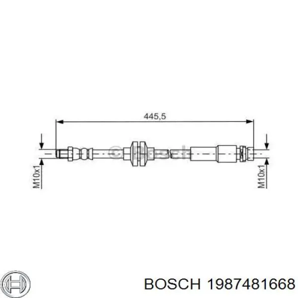 Купити 1987481668 Bosch Шланг гальмівний задній