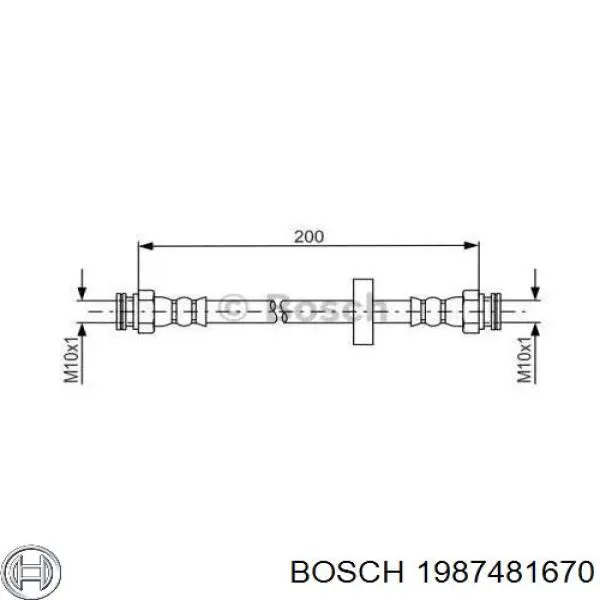 Шланг гальмівний задній Bosch 1987481670 ціна, від 5.71 USD