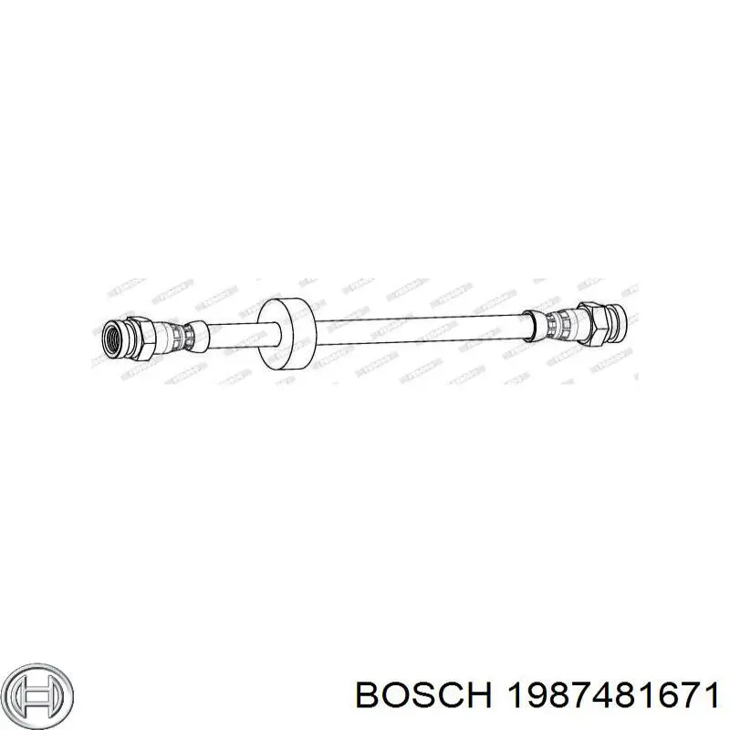 Шланг гальмівний передній Bosch 1987481671 ціна, від 13.18 USD