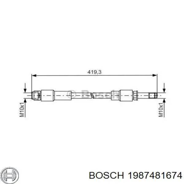Шланг гальмівний задній Bosch 1987481674 ціна, від 8.19 USD