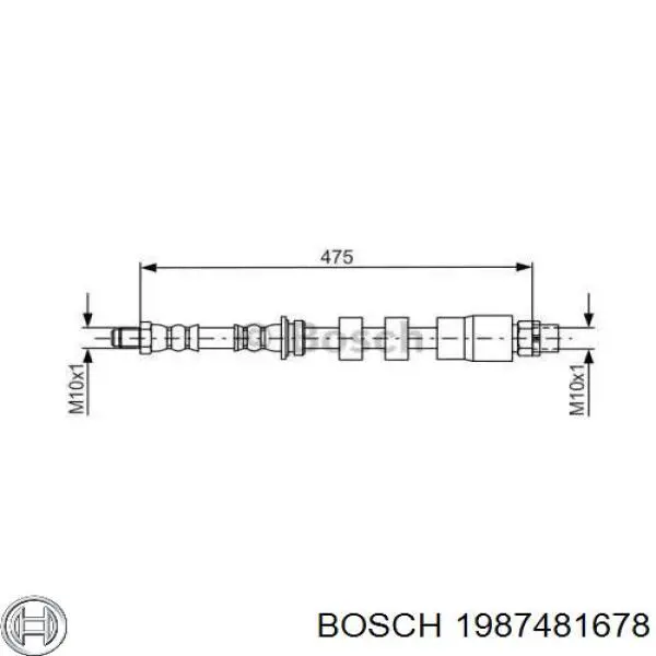 Купити 1987481678 Bosch Гальмівні шланги передні