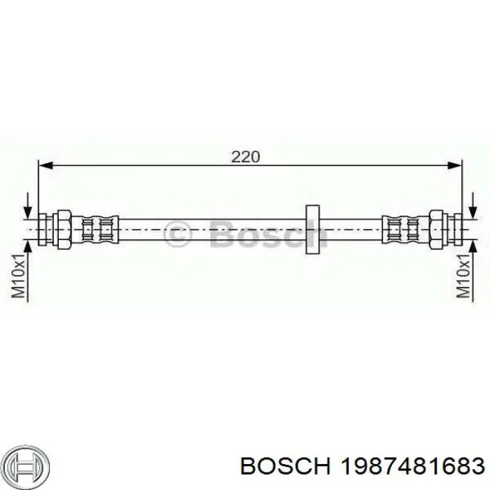 Купити 1987481683 Bosch Гальмівні шланги передні