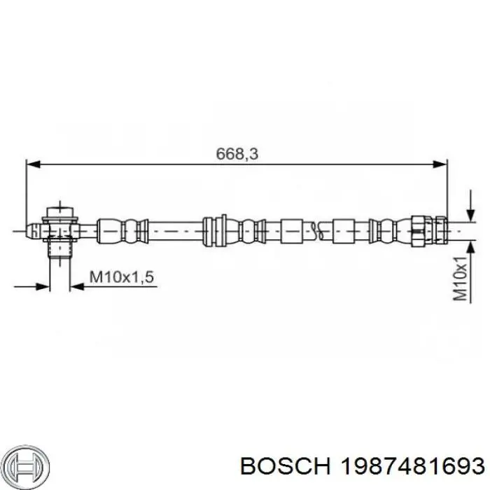 1987481693 Bosch шланг гальмівний передній