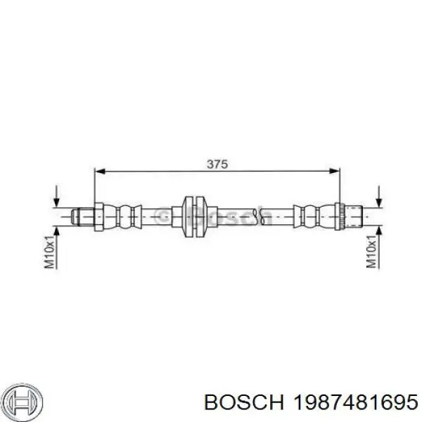 1987481695 Bosch Гнучка гальмівна трубка передня