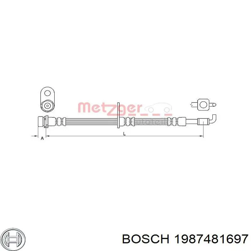 Шланг гальмівний передній, правий Masuma BH6341 ціна, від 14.38 USD