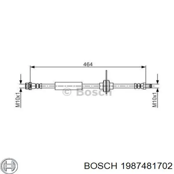 1987481702 Bosch Шланг гальмівний задній