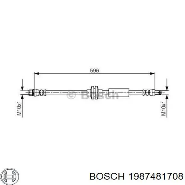 1987481708 Bosch Шланг гальмівний задній