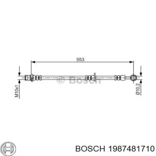 Шланг гальмівний задній Bosch 1987481710 ціна, від 8.02 USD