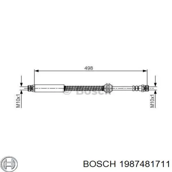 1987481711 Bosch шланг гальмівний задній