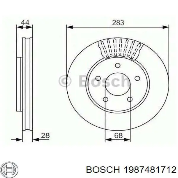 Шланг гальмівний задній, правий 1987481712 Bosch