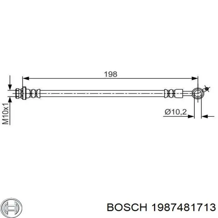 Шланг гальмівний задній, лівий 1987481713 Bosch