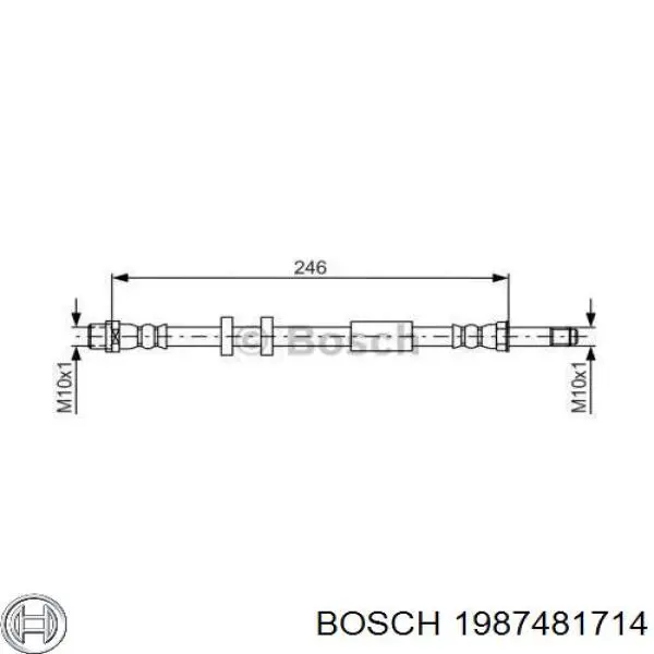 Шланг гальмівний задній Bosch 1987481714 ціна, від 10.05 USD