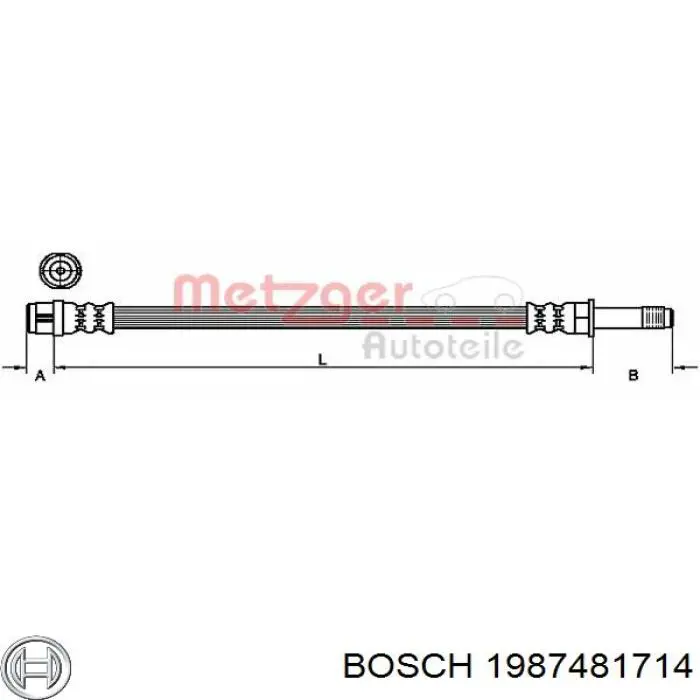 1987481714 Bosch Шланг гальмівний задній